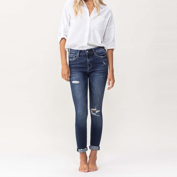 *NEW* Flying Monkey High-Rise Distressed Crop Skinny Jeans - Picture 3 of 10